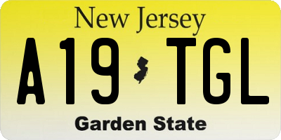 NJ license plate A19TGL