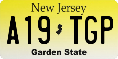 NJ license plate A19TGP