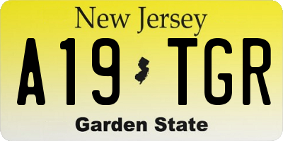NJ license plate A19TGR