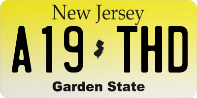 NJ license plate A19THD