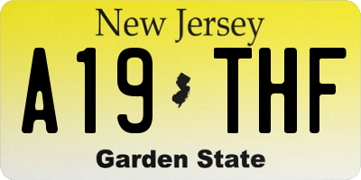 NJ license plate A19THF