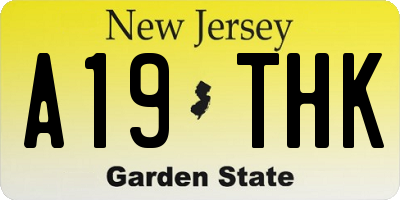 NJ license plate A19THK