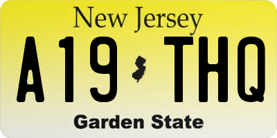 NJ license plate A19THQ