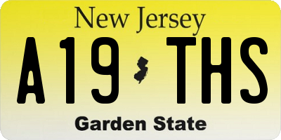 NJ license plate A19THS