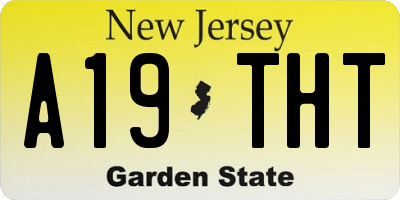 NJ license plate A19THT