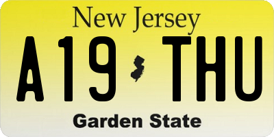 NJ license plate A19THU