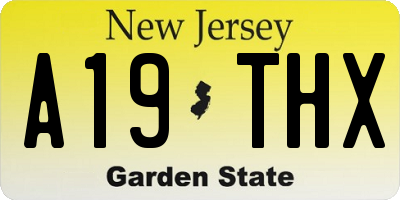 NJ license plate A19THX