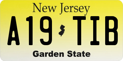 NJ license plate A19TIB
