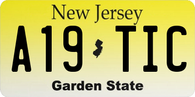 NJ license plate A19TIC