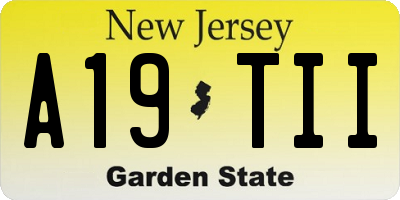NJ license plate A19TII