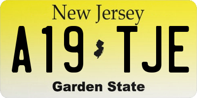 NJ license plate A19TJE