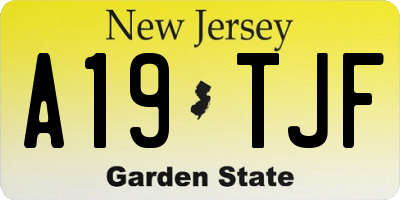 NJ license plate A19TJF