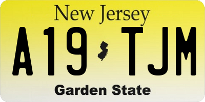 NJ license plate A19TJM