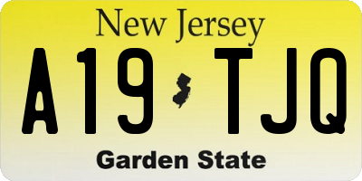 NJ license plate A19TJQ