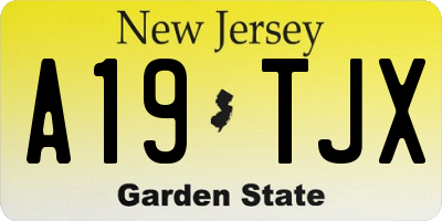 NJ license plate A19TJX
