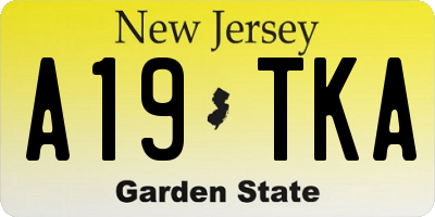 NJ license plate A19TKA