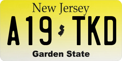 NJ license plate A19TKD