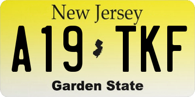 NJ license plate A19TKF
