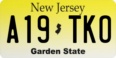 NJ license plate A19TKO