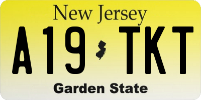 NJ license plate A19TKT