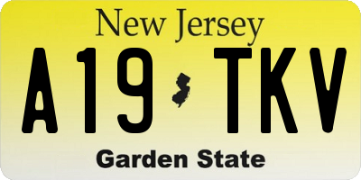NJ license plate A19TKV