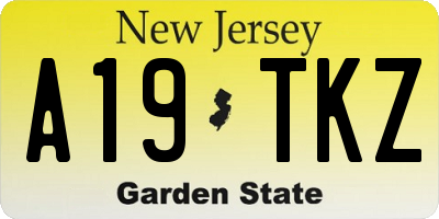 NJ license plate A19TKZ