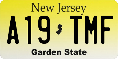 NJ license plate A19TMF