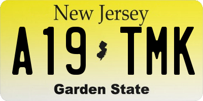 NJ license plate A19TMK