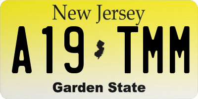 NJ license plate A19TMM
