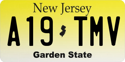 NJ license plate A19TMV