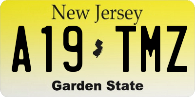 NJ license plate A19TMZ