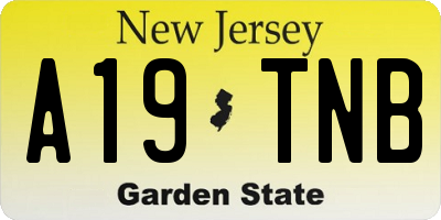 NJ license plate A19TNB