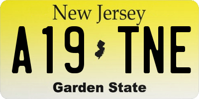 NJ license plate A19TNE