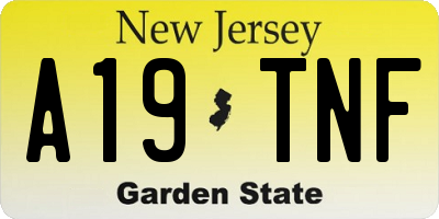 NJ license plate A19TNF