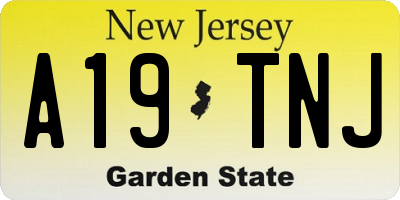 NJ license plate A19TNJ