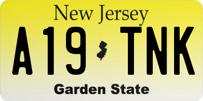 NJ license plate A19TNK