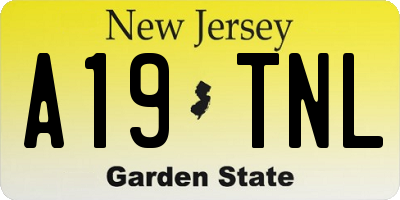 NJ license plate A19TNL