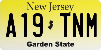 NJ license plate A19TNM
