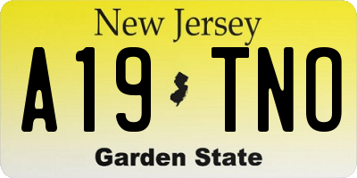 NJ license plate A19TNO