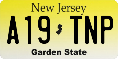 NJ license plate A19TNP