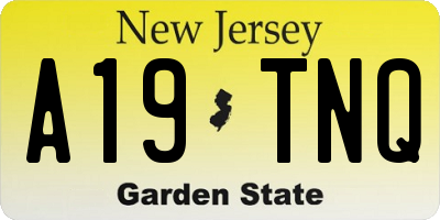 NJ license plate A19TNQ