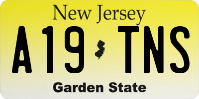 NJ license plate A19TNS
