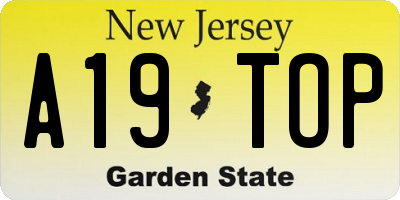 NJ license plate A19TOP