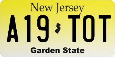 NJ license plate A19TOT