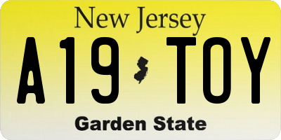 NJ license plate A19TOY