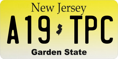 NJ license plate A19TPC