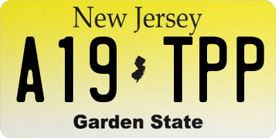 NJ license plate A19TPP