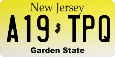 NJ license plate A19TPQ