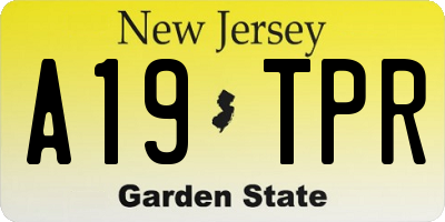 NJ license plate A19TPR