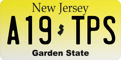 NJ license plate A19TPS